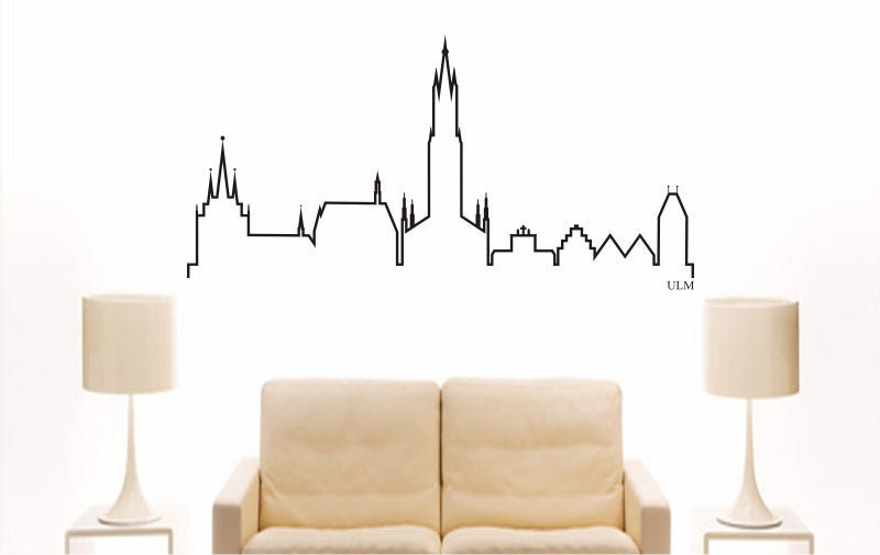 WALL DECAL e893 Skyline City - Ulm (Germany) Design 4