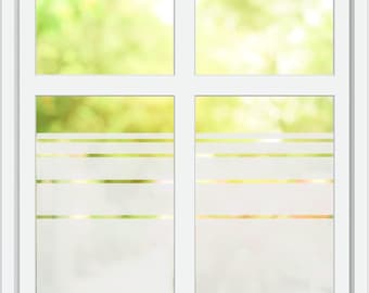 Privacy film - Window film - Glass decorative film - Dynamic stripes silver satin - individual sizes sun protection