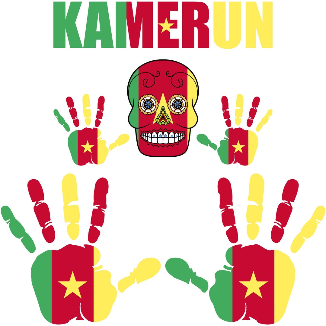 Sticker - Cameroon - Flag - Set - Skull - Hand - Lettering - 6 Pieces ...