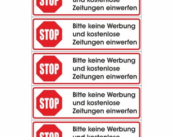 STOP letterbox sticker - No advertising! - 70x20mm FL10