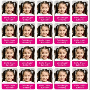 Adesivi con nome - adesivi fotografici - 37 x 28 mm personalizzabili - per bambini, scuola, asilo, scuola materna 239