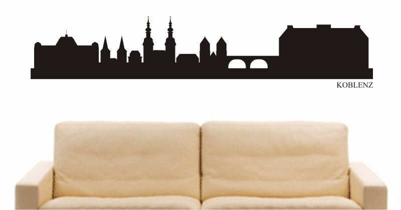WALL DECAL e813 Skyline City - Koblenz (Germany) Design 1