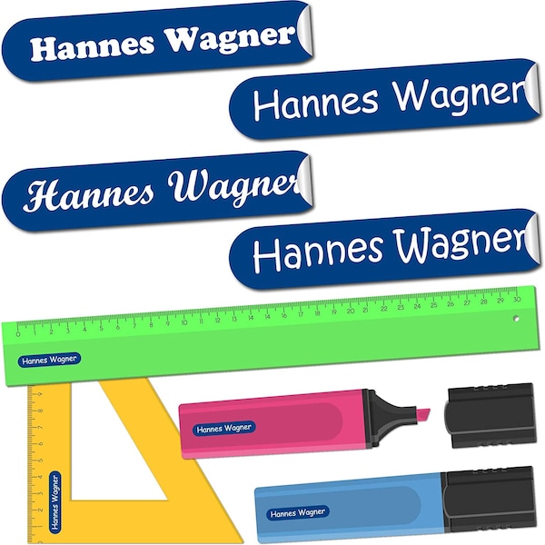 10-1000 Aufkleber - Namensaufkleber - selbstklebend - 36 x 7 mm für Kinder, Schule, KITA - 0037