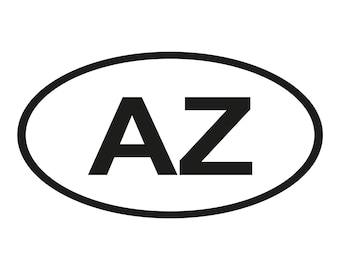 Car sticker - Azerbaijan AZ - 60 x 110 mm