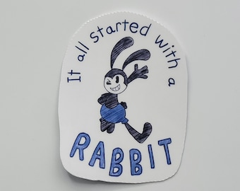 Oswald The Lucky Rabbit Waterproof Sticker