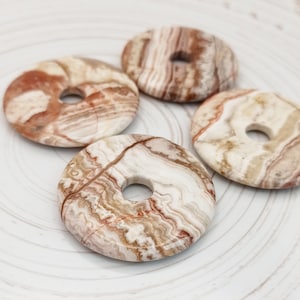 Crazy Lace Achat Donut 40 mm Lebensfreude, Kraft und Energie Geschenk Kraftstein - Kettenanhänger Stein Unikat Geschenk Stein Anhänger