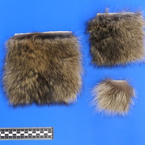 Prawdziwe futro szopa, kawałki futra szopa. Kawałek futra do dekoracji, jako futro rzemieślnicze lub futro dotykowe. Futro numer 27