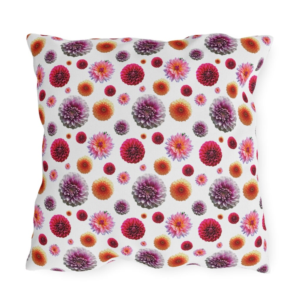 Dahlia Mix Outdoor Pillows Etsy