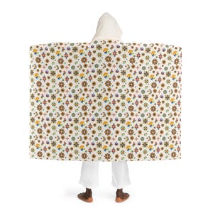 Talavera Tile Art Hooded Sherpa Fleece Blanket