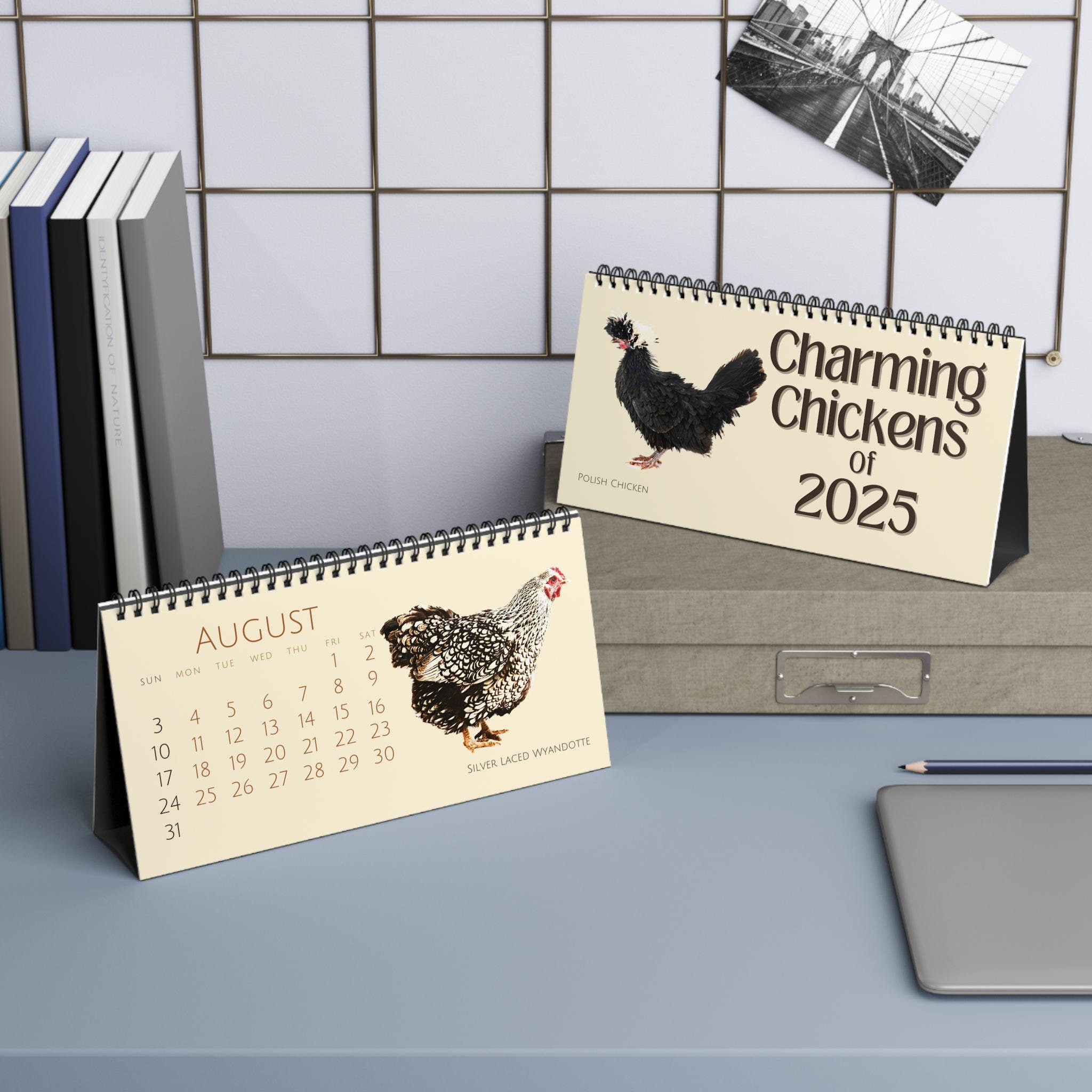 Charming Chickens of 2025 Desktop Calendar