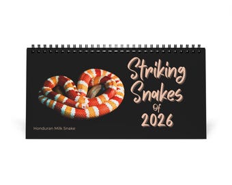 Striking Snakes of 2026 Desktop Calendar