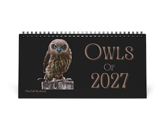 Owls of 2027 Desktop Calendar
