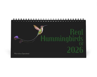 Real Hummingbirds of 2026 Desktop Calendar