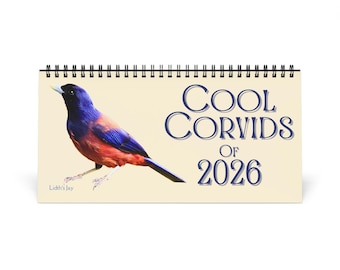 2026 Bird Art Desk Calendar: Corvids Design