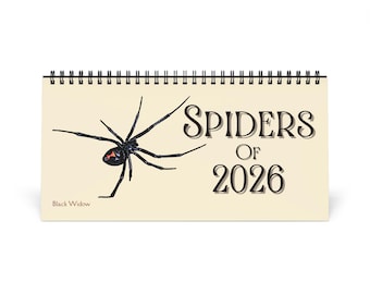 Spiders of 2026 Desktop Calendar