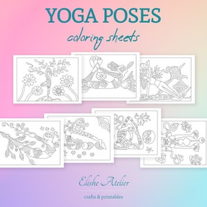 coloring pages yoga poses coloring pages printable coloring etsy