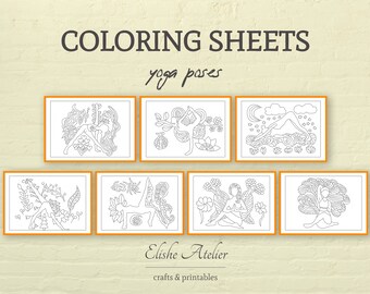 yoga color book etsy