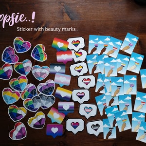 Autocollant Oopsie Pride I Pièces individuelles presque parfaites avec de petites imperfections I Drapeaux LGBTQ+ I comme déclaration, décoration ou pour BuJos, etc.