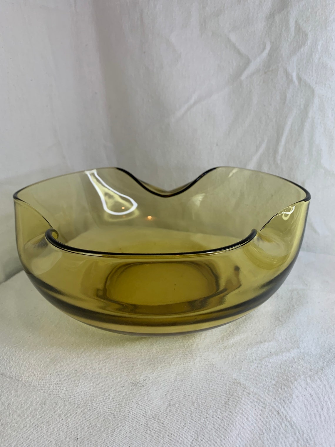 Unique Vintage Amber Glass 1970s Chip and Dip Set Etsy