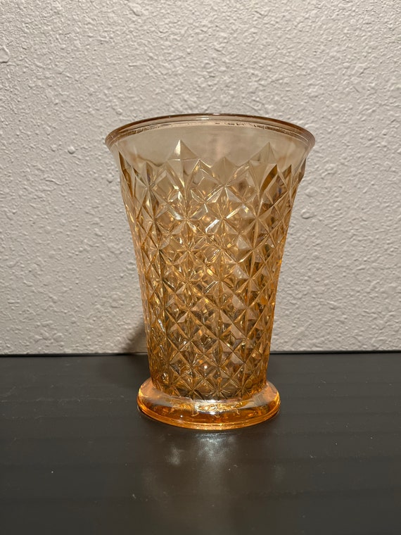 Vintage Indiana Glass Company Marigold Diamond Pattern 6 tall