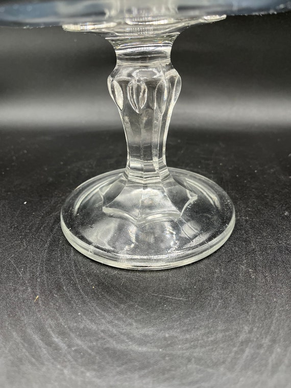 Vintage Indiana Glass Co Teardrop Pattern Footed Low Cake Stand Cake