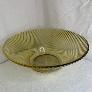 Vintage Amber Depression Glass Serving Bowl Diana Pattern