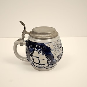 Original Gerz Bierkrug,Bierkrug,Krug mit Deckel aus Zinn