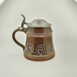 Original German Zinn Lidded Beer Stein,German Beer Mug