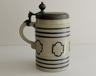 Original Gerz Beer Stein Beer Mug,German Lidded Zinn Beer Stein,German Beer Mug,Gerz Limität 1981