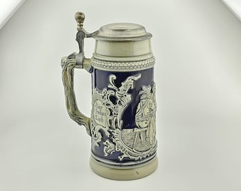 Original West Germany Beer Stein Beer Mug,German Lidded Zinn Beer Stein,German Beer Mug