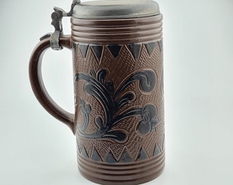 Original German Gerz Beer Stein Lidded Zinn, Beer Mug,German Beer Stein,German Beer Mug