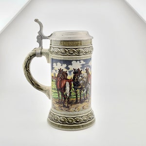 Original Gerz Beer Stein Beer Mug,German Lidded Zinn Beer Stein,German Beer Mug