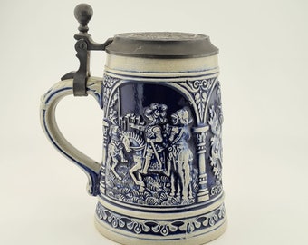 Original Gerz Beer Stein Beer Mug,German Lidded Zinn Beer Stein,German Beer Mug Reichsritter Götz von Berlichingen-Götz Of The Iron Hand
