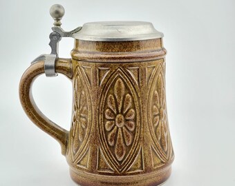 Original German Gerz Beer Stein Lidded Zinn, Beer Mug,German Beer Stein,German Beer Mug