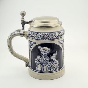 Original Gerz Beer Stein Beer Mug,German Lidded Zinn Beer Stein,German Beer Mug