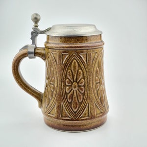 Original German Gerz Beer Stein Lidded Zinn, Beer Mug,German Beer Stein,German Beer Mug