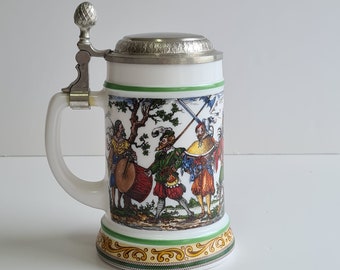 Original BMF Beer Stein Lidded Zinn Beer Mug,German Beer Stein,German Beer Mug