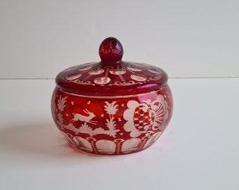 Vintage Bohemian Bonboniere,Bohemian Sugar Bowl