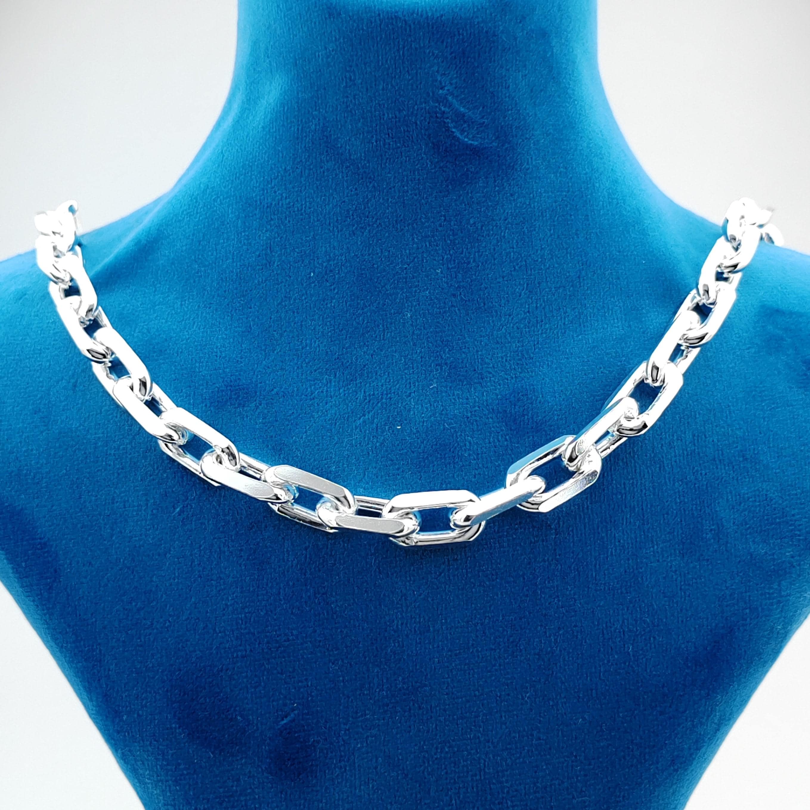 925 Silver Anchor Link Chain,Force Link,Men Necklace,Men