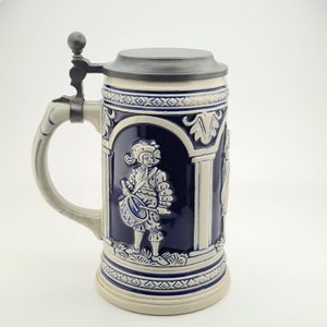 German Gerz Lidded Zinn Beer Stein Beer Mug,German Beer Stein,German Beer Mug