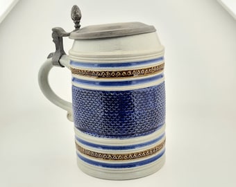 Original German Gerz Beer Stein Lidded Zinn, Beer Mug,German Beer Stein,German Beer Mug
