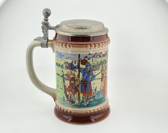 Original German Beer Stein Lidded Zinn Beer Mug,German Beer Stein,German Beer Mug