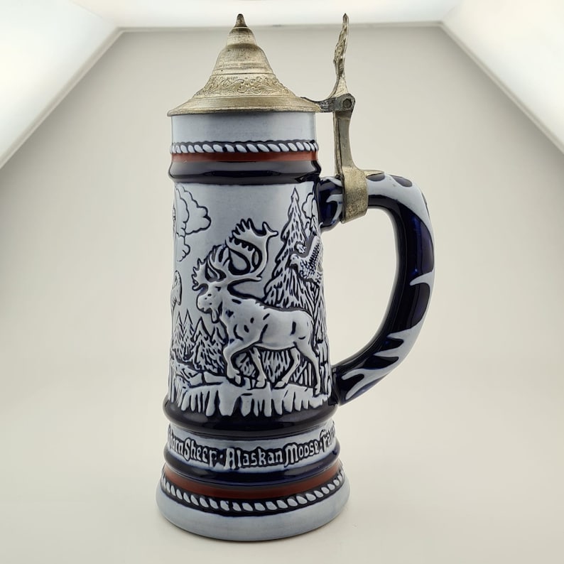 Vintage 1976 Avon Collectible Beer Stein, Vintage Avon Beer Stein with Pewter Lid image 1