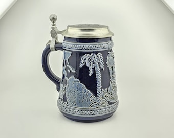 Original Marzi&Remy Zinn Lidded Beer Stein,West Germany Beer Stein,German Beer Mug