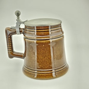 Original German Zinn Lidded Beer Stein,German Beer Mug