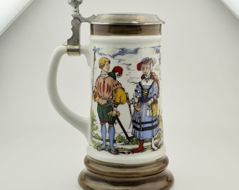 Original BMF Beer Stein Lidded Zinn Beer Mug,German Beer Stein,German Beer Mug