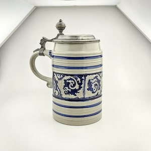 Original German Gerz Beer Stein Lidded Zinn, Beer Mug,German Beer Stein,German Beer Mug