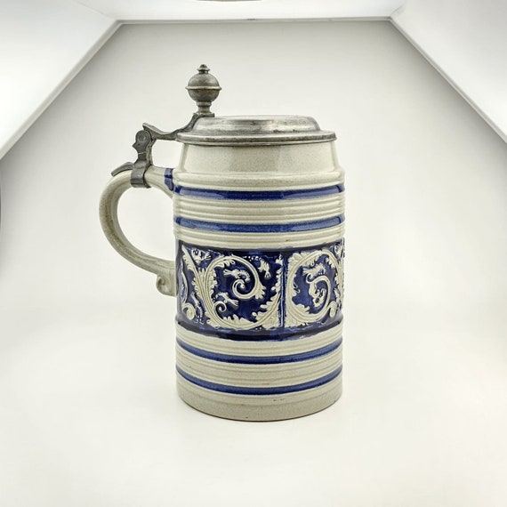 オリジナルドイツ製 Gerz ビールジョッキ 蓋付き Zinn、ビール