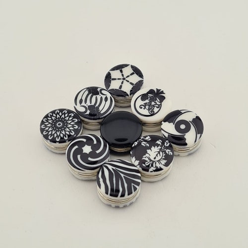 Magnetic Hijab orders Scarf Pins Magnets,Black and White 9 pieces