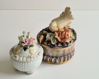 Porcelain Box with Lid x 2 Pieces
